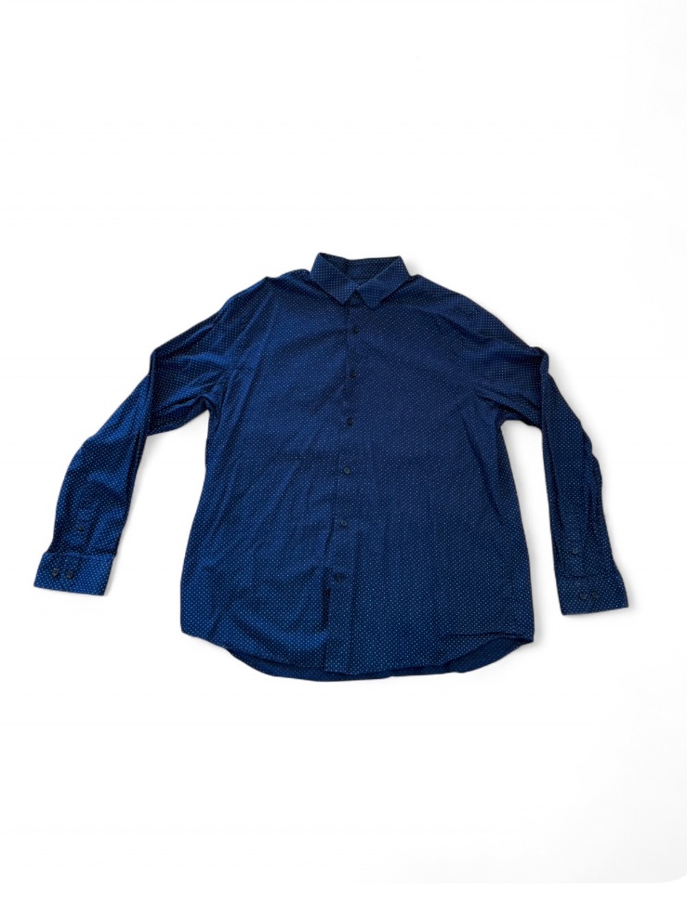 Express Navy Blue Polka Dot Button-Up Shirt